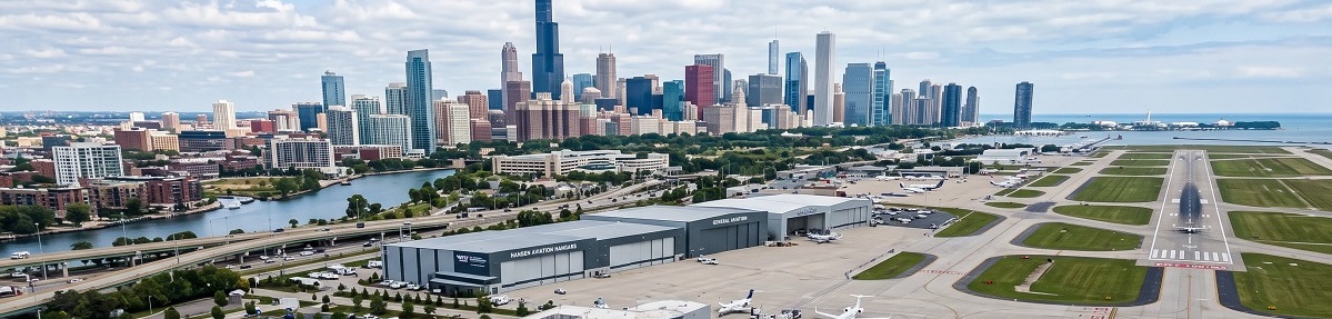 Business jets at Chicago Executive Airport near downtown Chicago, highlighting one of the best private jet airports serving a major U.S. city.